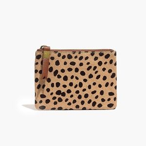Madewell Leather Pouch Wallet in Spotted Calf Hair